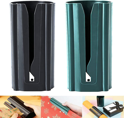 Portable Gift Wrap Cutter Set - 2 Pieces, Sliding Wrapping Paper Cutter
