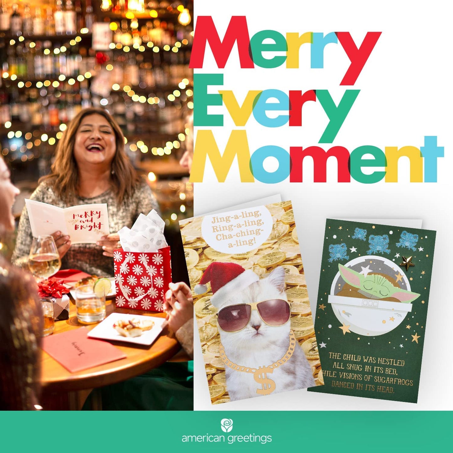 Jumbo Kids Christmas Reversible Wrapping Paper Roll, Red and Blue Holiday Gift Wrap (175 Sq. Ft., 1 Extra Large Roll-30 In. X 70 Ft.) Penguins, Polar Bears, Santa, Snowflakes